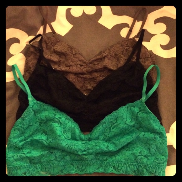 Lace bralettes BLACK & GREEN