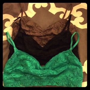 Lace bralettes BLACK & GREEN