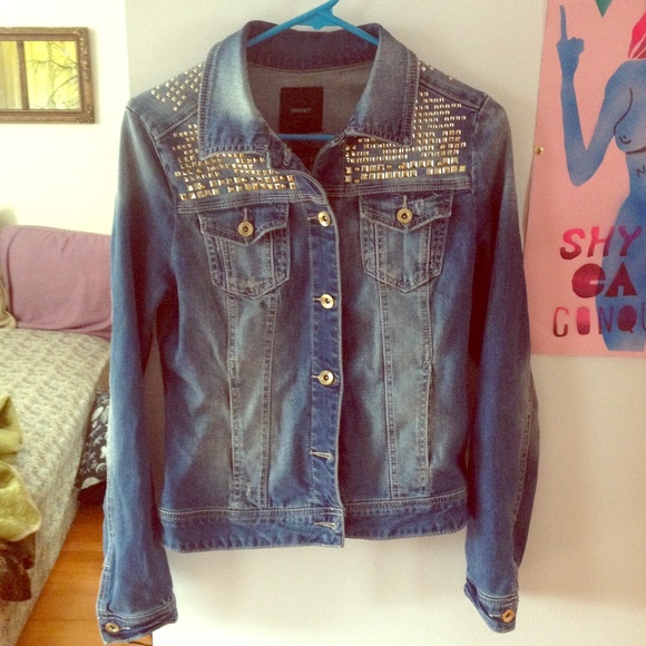 Forever 21 studded jean jacket