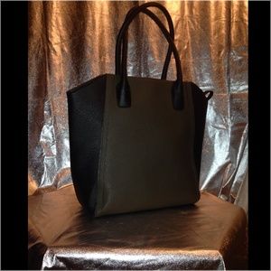 Military green & black BLOCK TOTE.