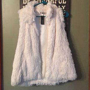 White Faux Fur Vest