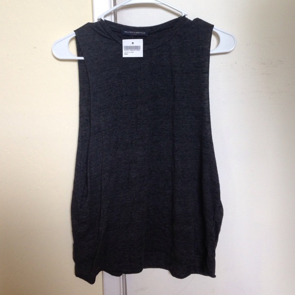 Brandy Melville dark gray muscle tee