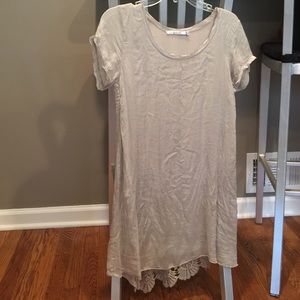 ***Reduced***Sz S silver silk shift dress.