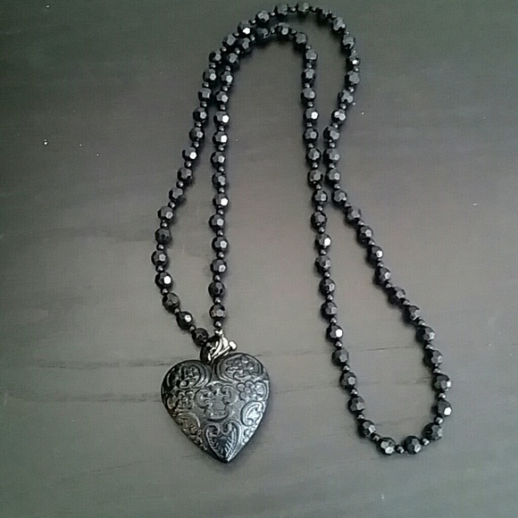 Black necklace with heart