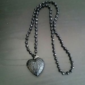 Black necklace with heart