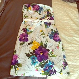 Strapless Floral Dress