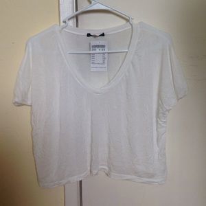 Brandy Melville white cropped vneck