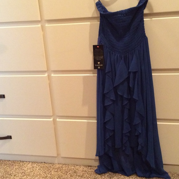 Royal blue dress with tags from Bebe.