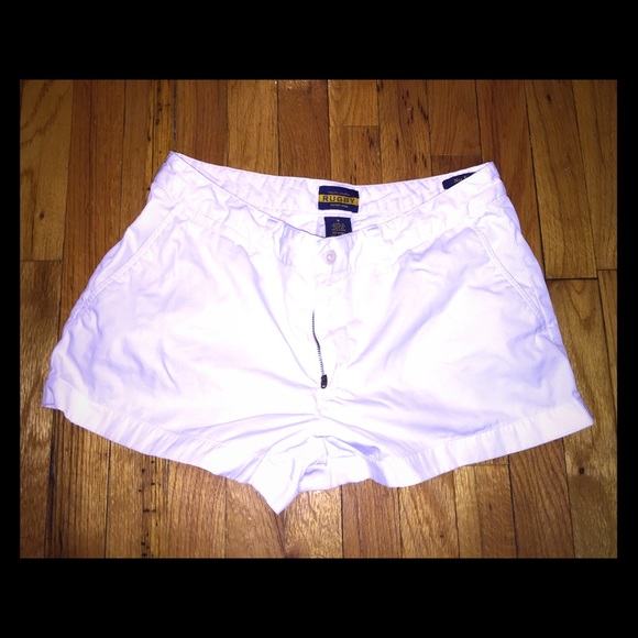 White rugby Ralph Lauren shorts