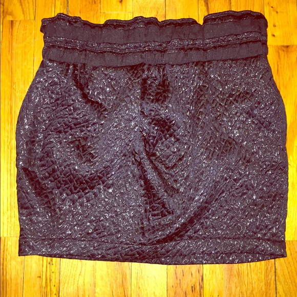 Black IRO sparkly texturized mini skirt