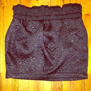 Black IRO sparkly texturized mini skirt