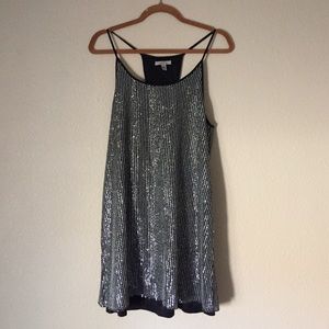Zara razorback silver and black party dress