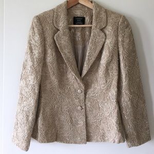 Carmen Marc Valvo beige beaded jacket