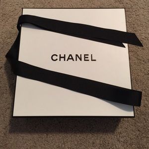 Chanel keepsake box with black ribbon