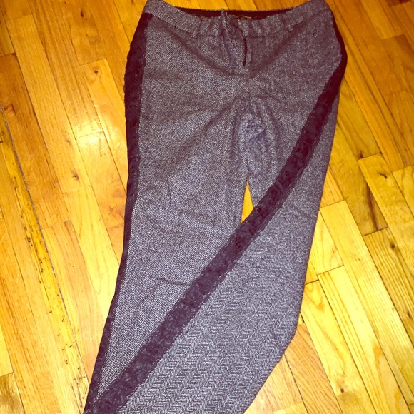 Herringbone black Express dress pants with lace