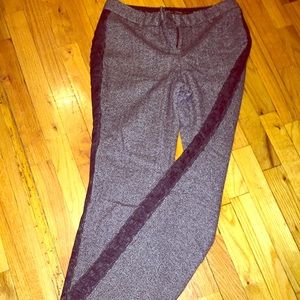 Herringbone black Express dress pants with lace