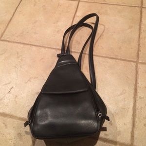 Leather backpack purse