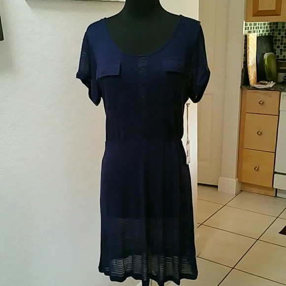 NWT QUICKSILVER BLUE SHORT SLEEVE DRESS SIZE L