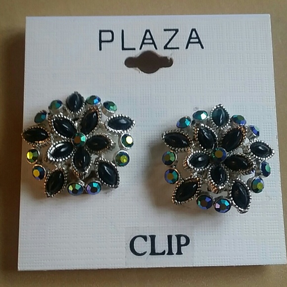 Rhinestone clip-on earrings