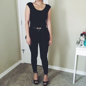 Black Zara peplum style top