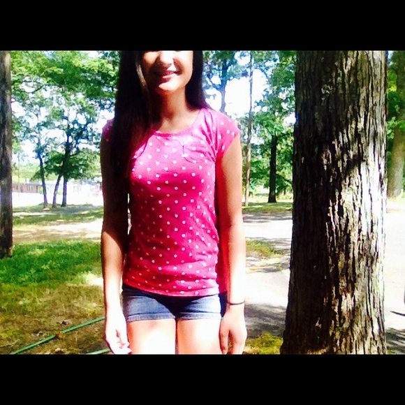 Girls poka dot top from Belk
