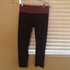 cropped, black lululemons, size 4