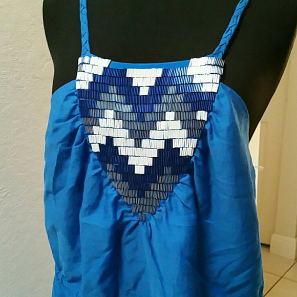 $299 NWT MADISON MARCUS BLUE DRESS SIZE M - Picture 2 of 4