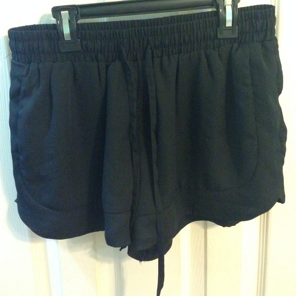 High waisted black shorts