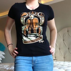 (S/M) Qwertee Dean Winchester Supernatural Shirt