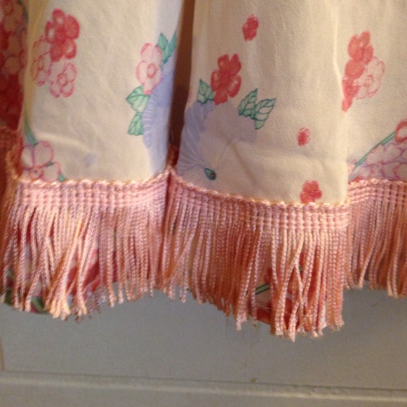 Vintage Reversible 2 Sided Pink Fringe Skirt OS - Picture 3 of 4