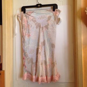 Vintage Reversible 2 Sided Pink Fringe Skirt OS