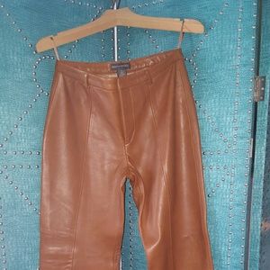 Camel brown Banana Republic leather pant