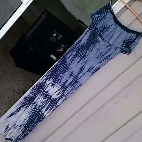 Tie dye tube top maxi dress