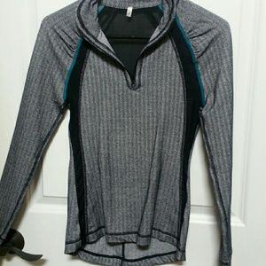 Grey and teal running jacket