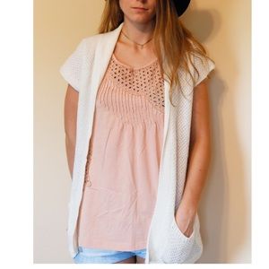 NWOT Short Sleeve Open Knit Cardigan