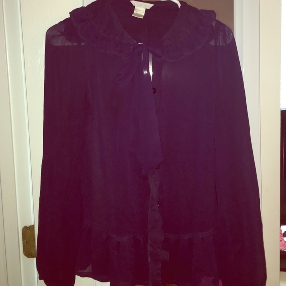 Dark purple/Blue long sleeve blouse