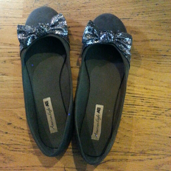 Silver sparkle flats