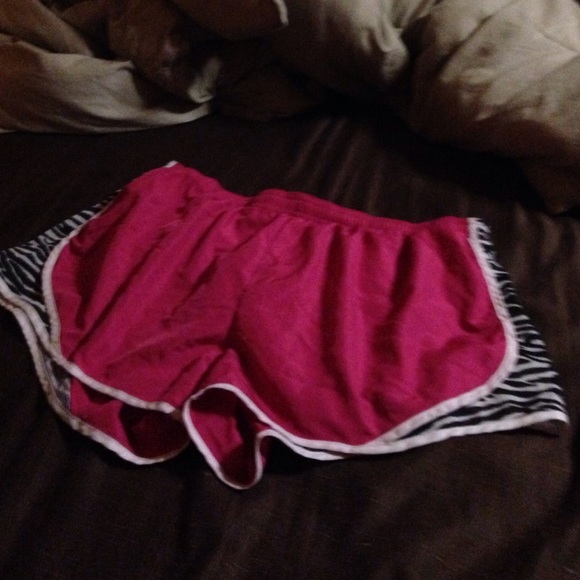 Pink and zebra running shorts