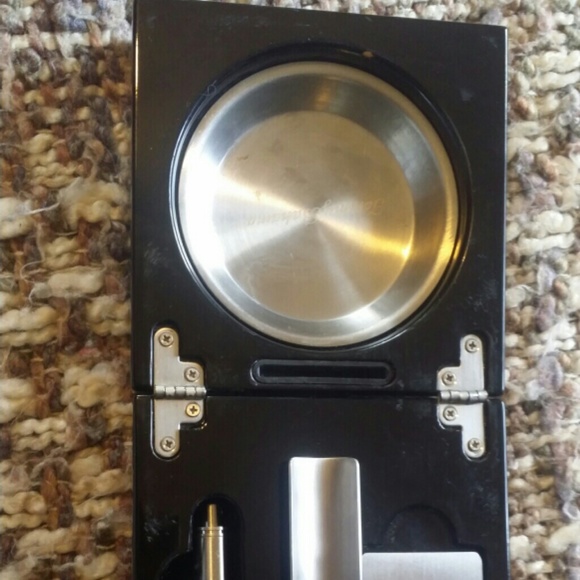 Cigar box with cutter and ashtray