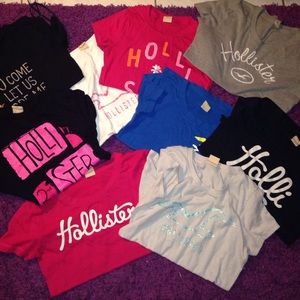 HUGE BUNDLE ❗️ 9 Hollister Graphic Tees