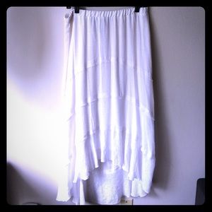 White Hi Low Skirt