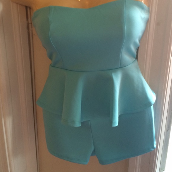 New peplum baby blue romper