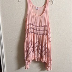 FP Blush Voile and Lace Trapeze Slip Dress