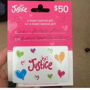 Justice gift card