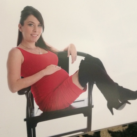 Red maternity dress