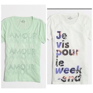 J. Crew Live For The Weekend & Amour Tees, XL