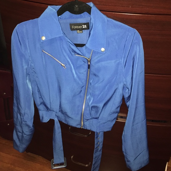 Cropped Moto Silk Jacket