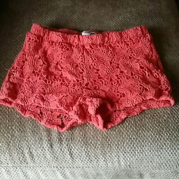 Lace orange shorts