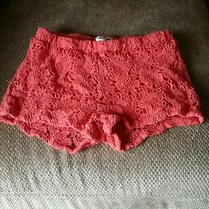 Lace orange shorts