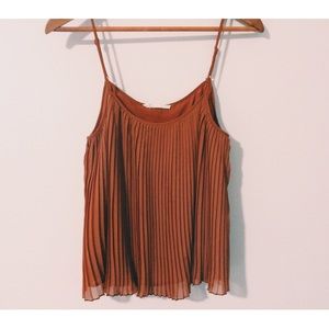 Forever 21 Cognac Pleated Top